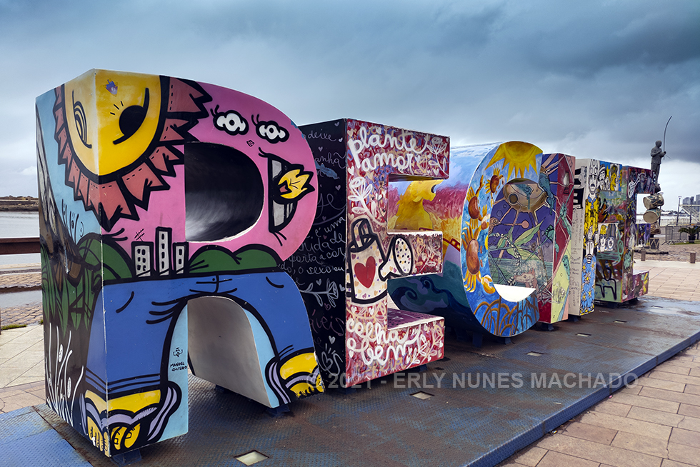 Letreiro Marco Zero, Recife -  Pernambuco